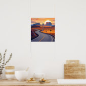 曲がりくねった道での風光明媚な旅行の冒険 ポスター (キッチン)