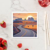 曲がりくねった道での風景の旅行アドベンチャー スタンダードカクテルナプキン (インサイチュ)