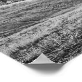 曲がりくねった道路の白黒ビュー ポスター (角)