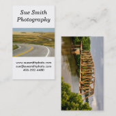 曲がりくねった道 – 錆びた古い鉄道橋 名刺 (正面/裏面)