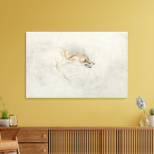 曲がりキツネの勉強、右のversoに直面する：フィン キャンバスプリント (インサイチュ (リビング))