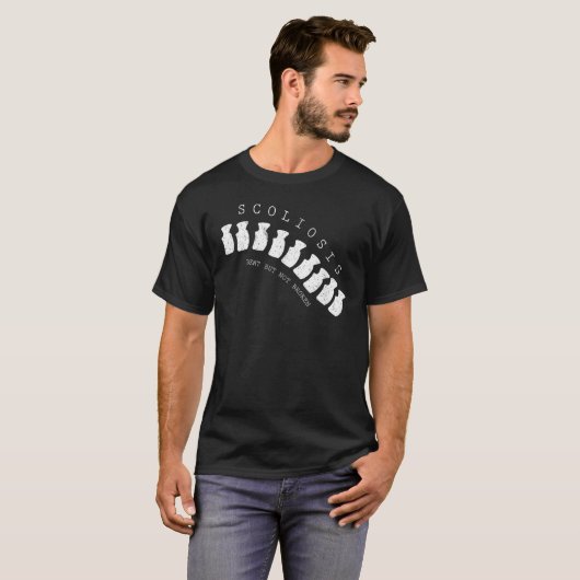 曲がり壊れていない脊柱症認識度生存者 Tシャツ (正面フル)