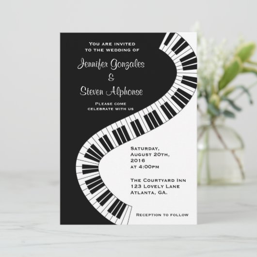 曲がり波ピアノ鍵結婚ズ 招待状 (スタンド正面)