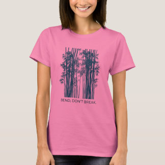 曲がれ、折れるな竹林 モチベーションデザイン Tシャツ