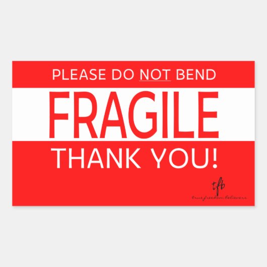 「曲げないでください」シール 1 長方形シール (正面)