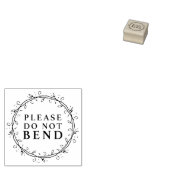 曲げない、葉のリース ラバースタンプ (押印)