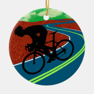 曲げられたハイウェーのサイクリスト セラミックオーナメント