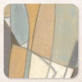 曲げられたライン及び音を弱められた地球の調子 スクエアペーパーコースター (正面)