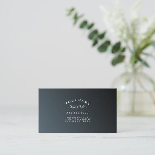 曲げられた文字の士官候補生の黒のプロフェッショナル 名刺 (スタンド正面)