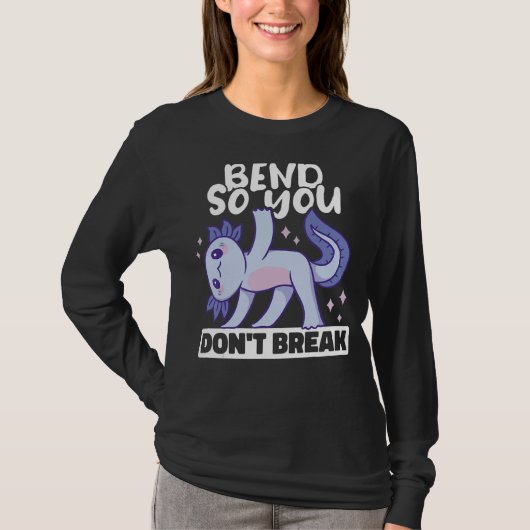 曲げるのでヨガインストラクター瞑想を破らない Tシャツ (正面)
