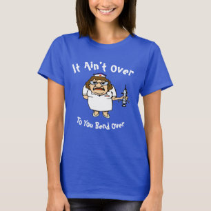 曲げオーバー、ナース、編集文字Tシャツ Tシャツ