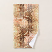 曲げガラスを繰り返し打ったベージュからブラウンへ バスタオルセット (ハンドタオル)