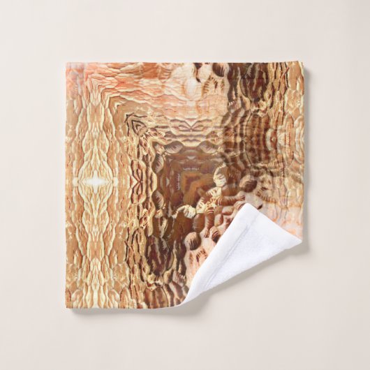 曲げガラスを繰り返し打ったベージュからブラウンへ バスタオルセット (ウォッシュタオル)