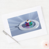 曲げライトステッカー 長方形シール (封筒)