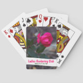 曲げ独身のピンクのバラの写真パーソナライズされた トランプ (裏面)