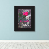 曲げ独身のピンクローズ写真 キャンバスプリント (インサイチュ (ウッドフロア))