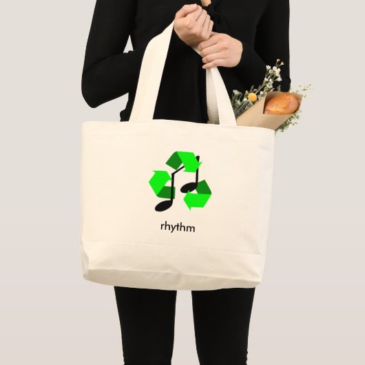 曲のお気に入りのリズム ラージトートバッグ (正面(商品))