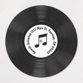 曲のタイトル付き黒ビニールレコード ラベル (デザイン1)