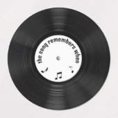 曲のタイトル付き黒ビニールレコード ラベル (デザイン1)