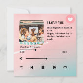 曲のプレイリスト写真ラブバレンタインデーのカード (正面)