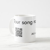 曲の名前をここに追加q rコード追加文字名her コーヒーマグカップ (正面左)