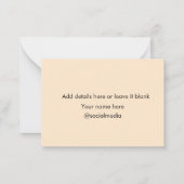 曲の名前をここに追加q rコード追加文字名her ノートカード (裏面)