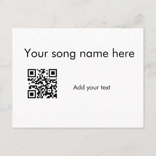 曲の名前をここに追加q rコード追加文字名her ポストカード (正面)