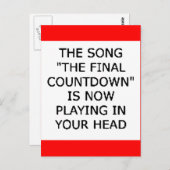 曲の最終カウントダウンが再生中 - あなたの頭の中で ポストカード (正面/裏面)