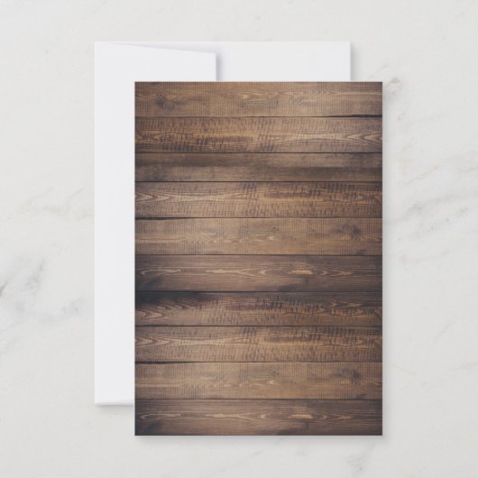 曲の素朴オプション付きウッド&レースRSVP 出欠カード (裏面)