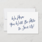 曲の要カジュアル求と手書きウェディングRSVP 出欠カード (裏面)