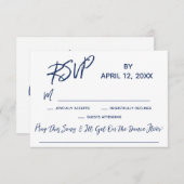 曲の要カジュアル求と手書きウェディングRSVP 出欠カード (正面/裏面)