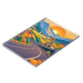 曲カラフルがりくねった道の風光明媚な旅行の冒険 ノートブック (左側)