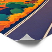 曲カラフルがりくねった道の風光明媚な旅行の冒険 ポスター (角)