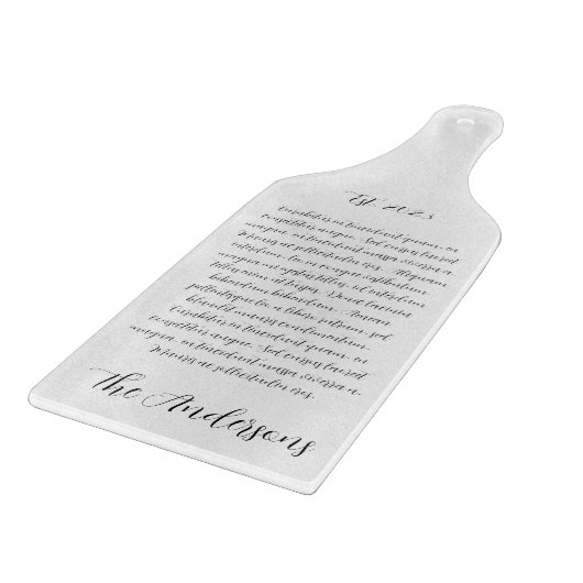 曲パーソナライズされた歌詞ガラスのシャルキュテリーボード カッティングボード (角)