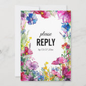 💍曲リクエスト付きMeadow開花RSVPカード 招待状 (正面)