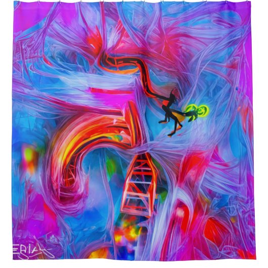 曲技恐怖症 シャワーカーテン (正面)