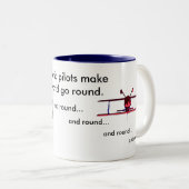 曲技飛行のパイロットは世界を行かせます ツートーンマグカップ (正面右)