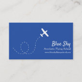 曲技飛行の白く青くモダンな航空名刺 名刺 (正面)