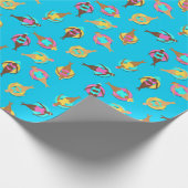 曲率のガールフレンドをスイミングプールにパターン(の模様が)ある ラッピングペーパー (角)