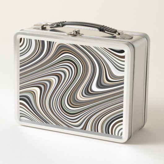 曲率抽象芸術図形 メタルランチボックス (正面)