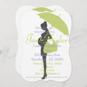 曲率緑のシルエットベビーシャワー招待状 招待状 (正面/裏面)