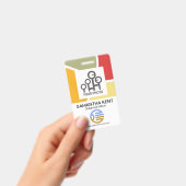 曲率芸術的縁ど社員写真テンプレート バッジ (手持ち)