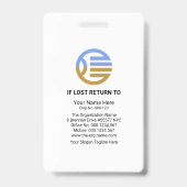 曲率芸術的縁ど社員写真テンプレート バッジ (裏面)