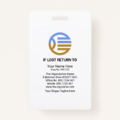 曲率芸術的縁ど社員写真テンプレート バッジ (裏面)