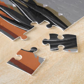 曲率，黒人女性，観葉植物，オレンジとグレー ジグソーパズル (側面)