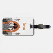 曲率，黒人女性，観葉植物，オレンジとグレー ラゲッジタグ (裏面横)