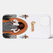 曲率，黒人女性，観葉植物，オレンジとグレー Case-Mate iPhoneケース (裏面 (横))