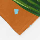 曲率，黒人女性，観葉植物，オレンジと青 フリースブランケット (角)