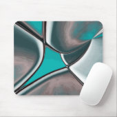 曲線とツイストの古いプレートの形状はシアンにベージュ マウスパッド (マウス)