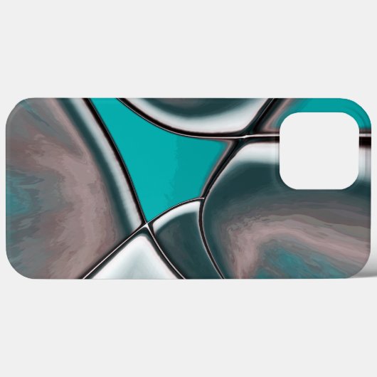 曲線とツイストの古いプレートの形状はシアンにベージュ Case-Mate iPhoneケース (裏面 (横))